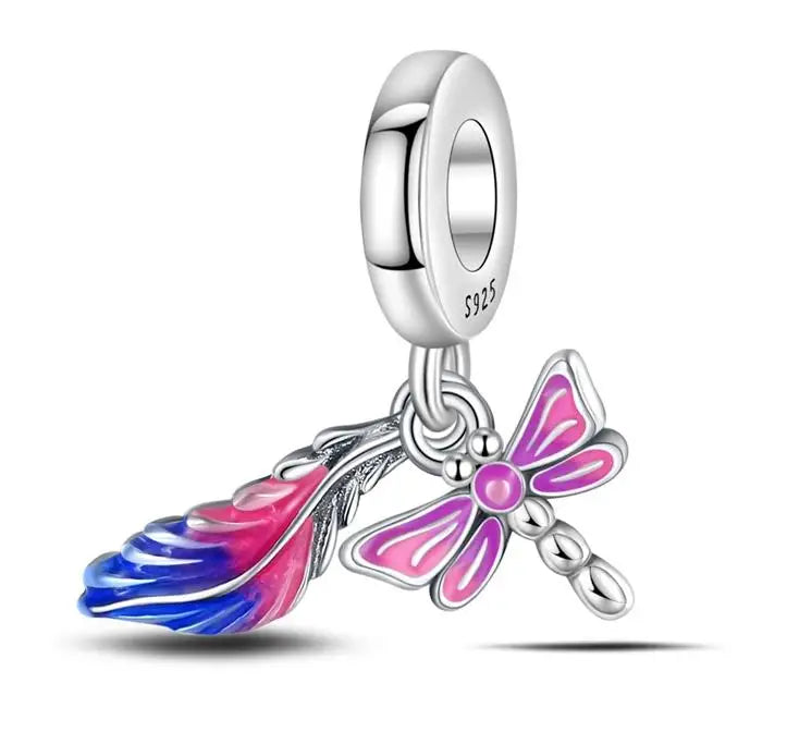 2025 Neu in Original 925 Sterling Silber Bunte Exquisite Schmetterling Serie Charm Fit Armband Halskette DIY Frauen Schmuck Geschenk