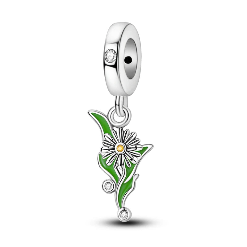 Neu im 925er-Sterlingsilber, grüne Charms, Perlen, Frosch, Kleeblatt, Schildkröte, Anhänger, Schmuck, passend für Original-925-Armbänder für Frauen, DIY-Geschenk
