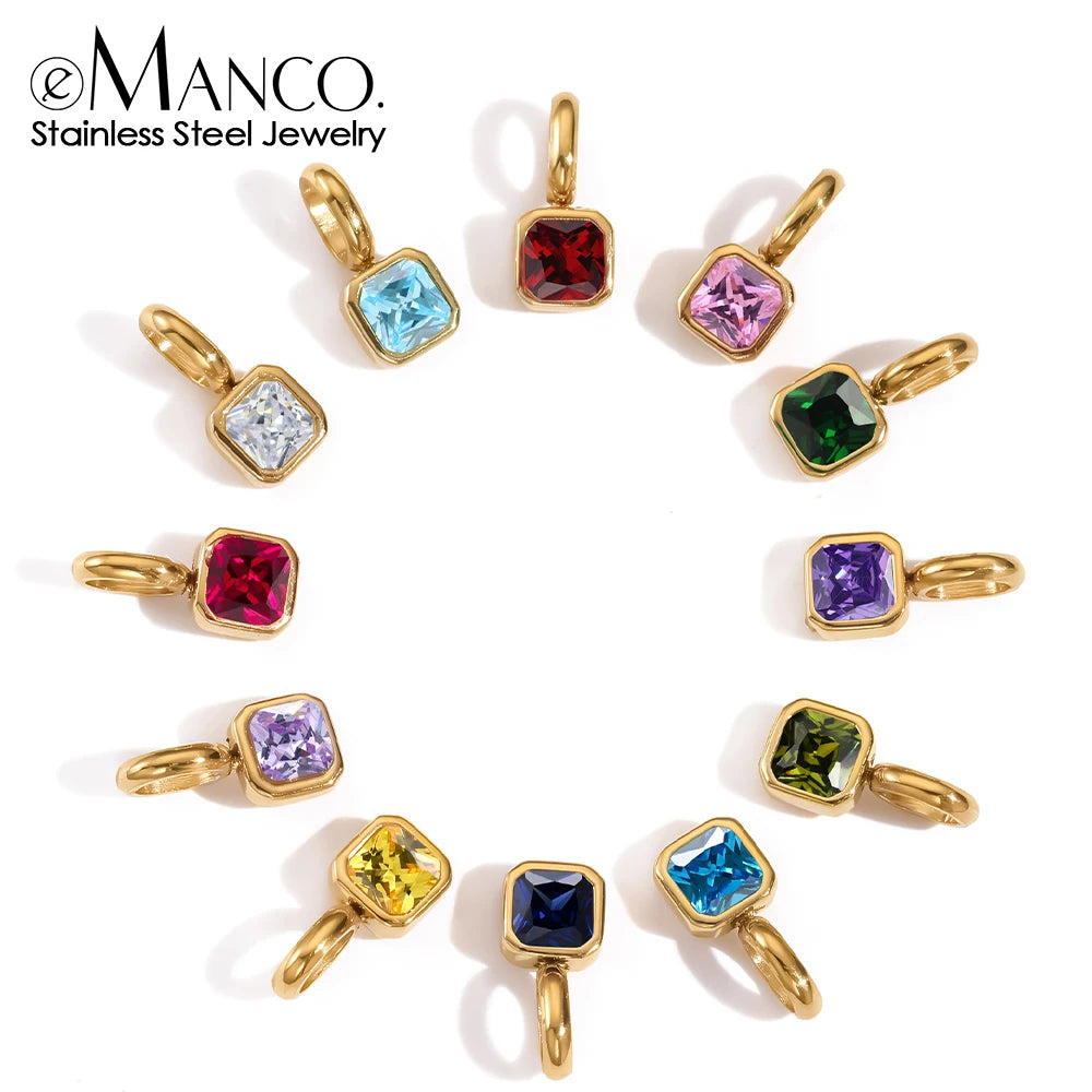 eManco Geburtssteine-Set, Edelstahl-Charm, Factory Outlet, 48-Stunden-Versand, Horoskope, Schmuck