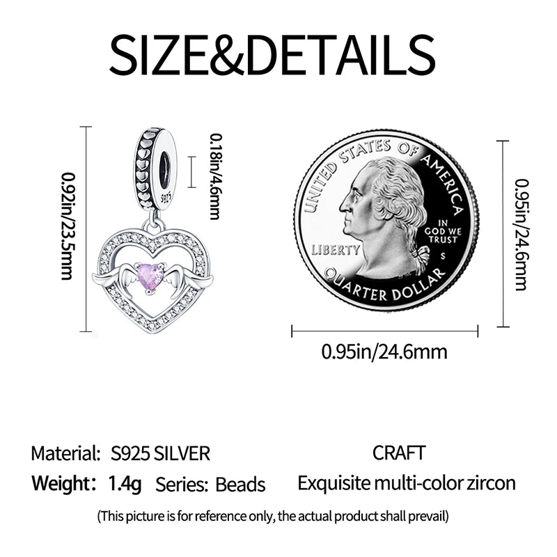 Charms aus 925er-Sterlingsilber, romantische Herz-Serie, Perlen, passend für Qikaola 925 Original-Armbänder, DIY-Schmuck zum Muttertag, Geschenke