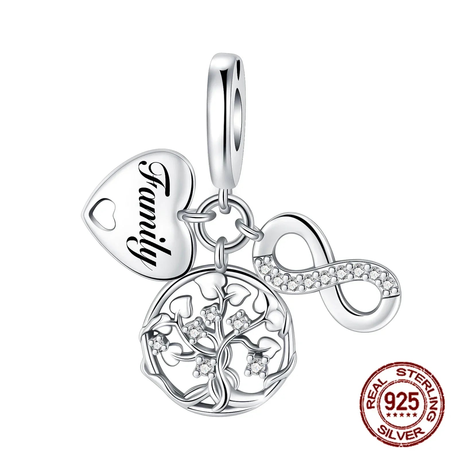925 Sterling Silber Baum Blume Liebe für immer Familie Bead Pandent Charm Fit 4 MM Loch Durchmesser Armband DIY Bead Frau schmuck Geschenk