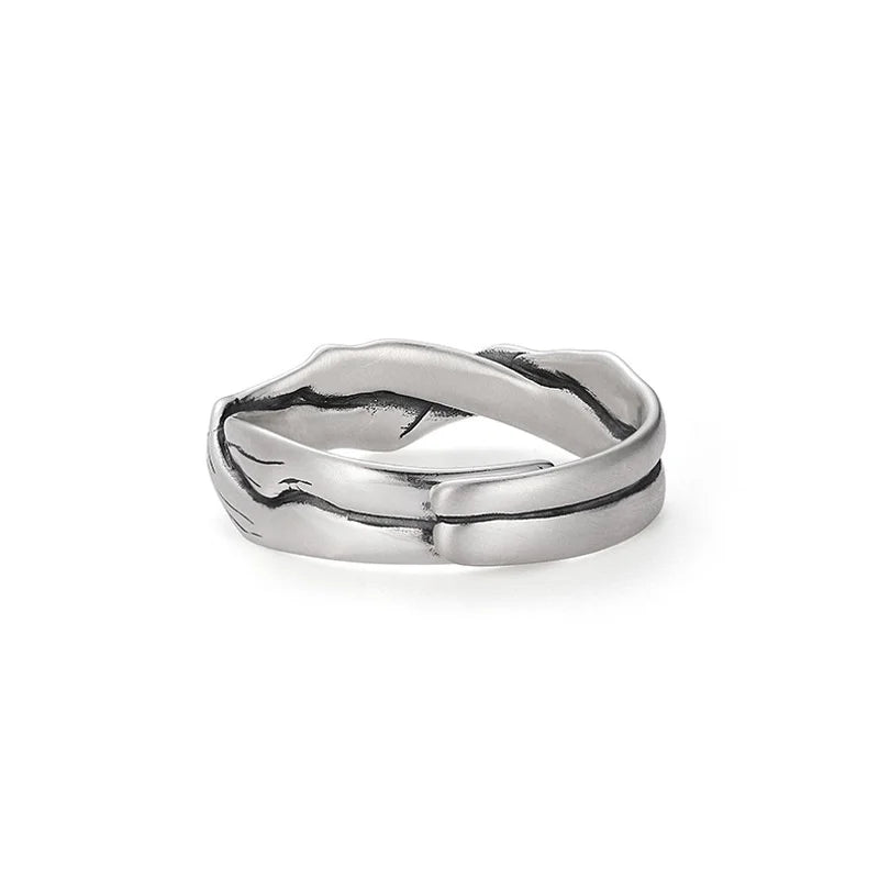 Vintage Kiefer Zypresse Baum Muster Ring Männlichen Schmuck Einstellbar Trendy 925 Silber Ring Für Männer Zeigefinger Zubehör