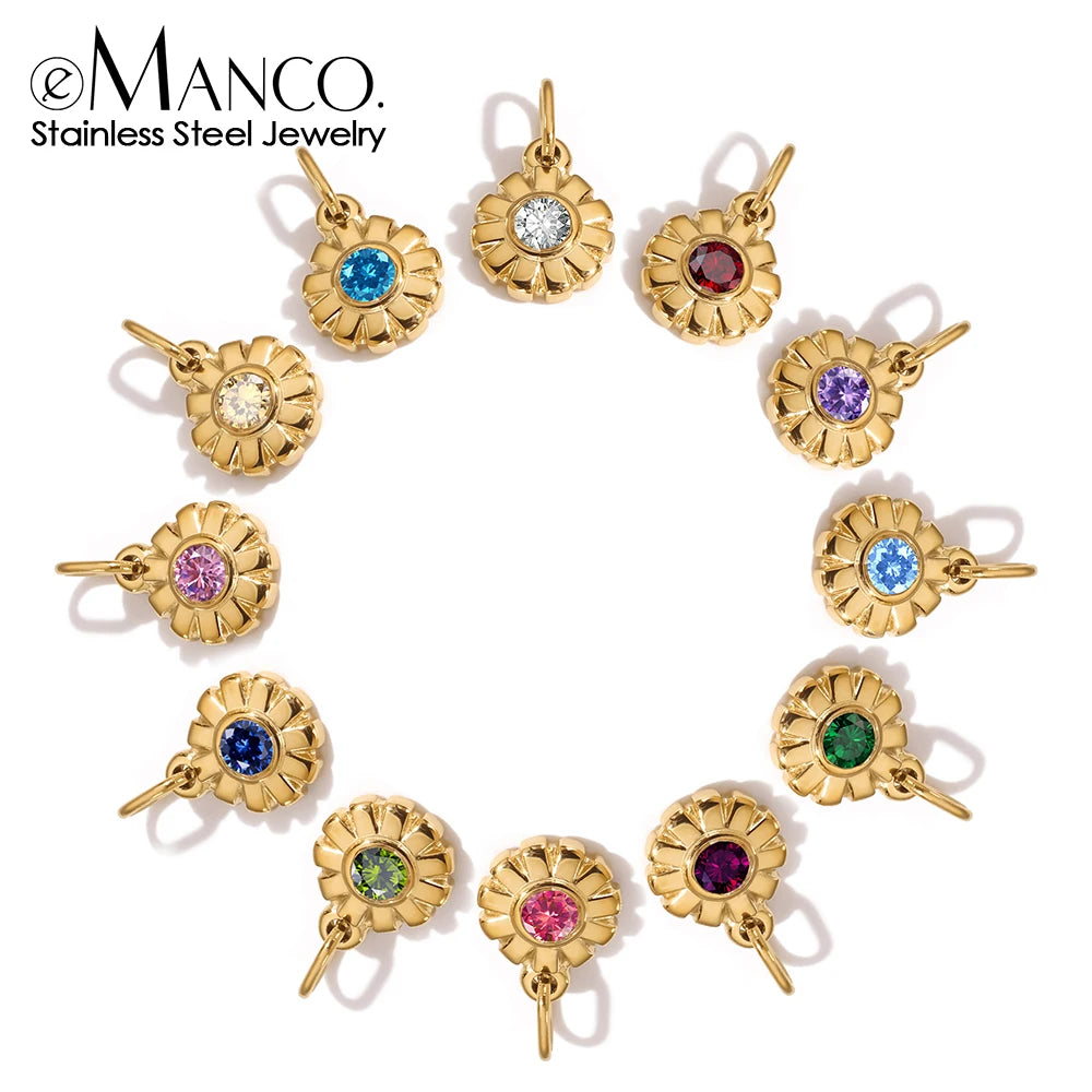 eManco Geburtssteine-Set, Edelstahl-Charm, Factory Outlet, 48-Stunden-Versand, Horoskope, Schmuck