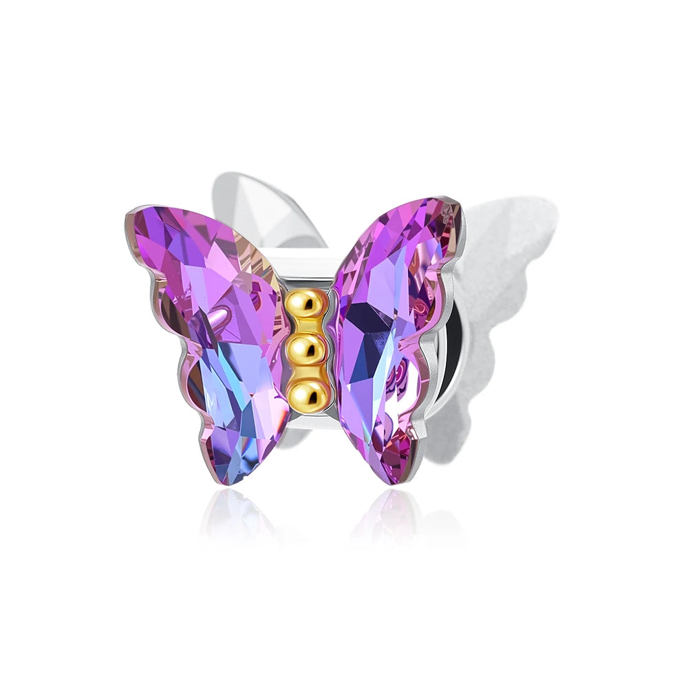 2025 Neu in Original 925 Sterling Silber Bunte Exquisite Schmetterling Serie Charm Fit Armband Halskette DIY Frauen Schmuck Geschenk