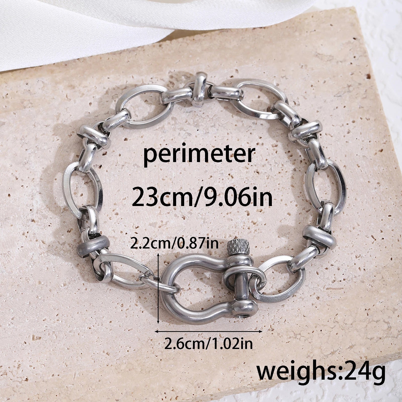 Pferdeschuh-Knoten-Armband für Männer und Frauen, Edelstahl, minimalistisches Silberkettenarmband, Schnalle, abnehmbare Armbänder, Schmuck, Geschenk