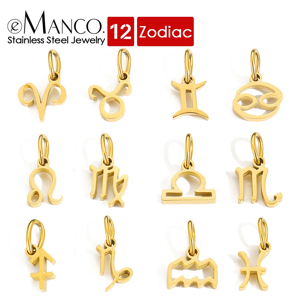 eManco Geburtssteine-Set, Edelstahl-Charm, Factory Outlet, 48-Stunden-Versand, Horoskope, Schmuck