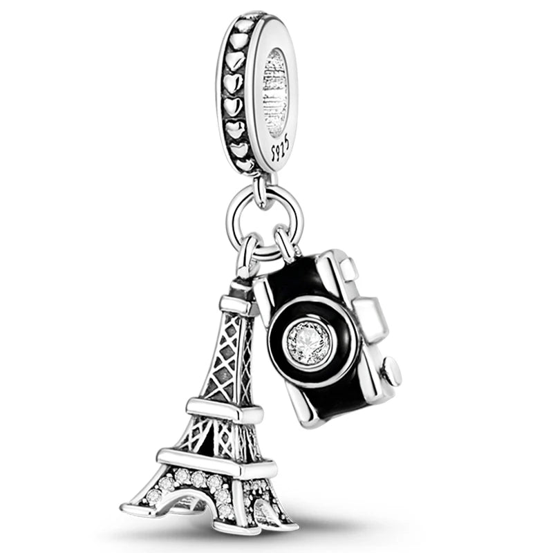 Heißer Verkauf Charms Perlen 925 Sterling Silber Farbe Bogen Kreuz Lebensbaum Perlen Fit DIY Original Armreif Charme Anhänger Schmuck
