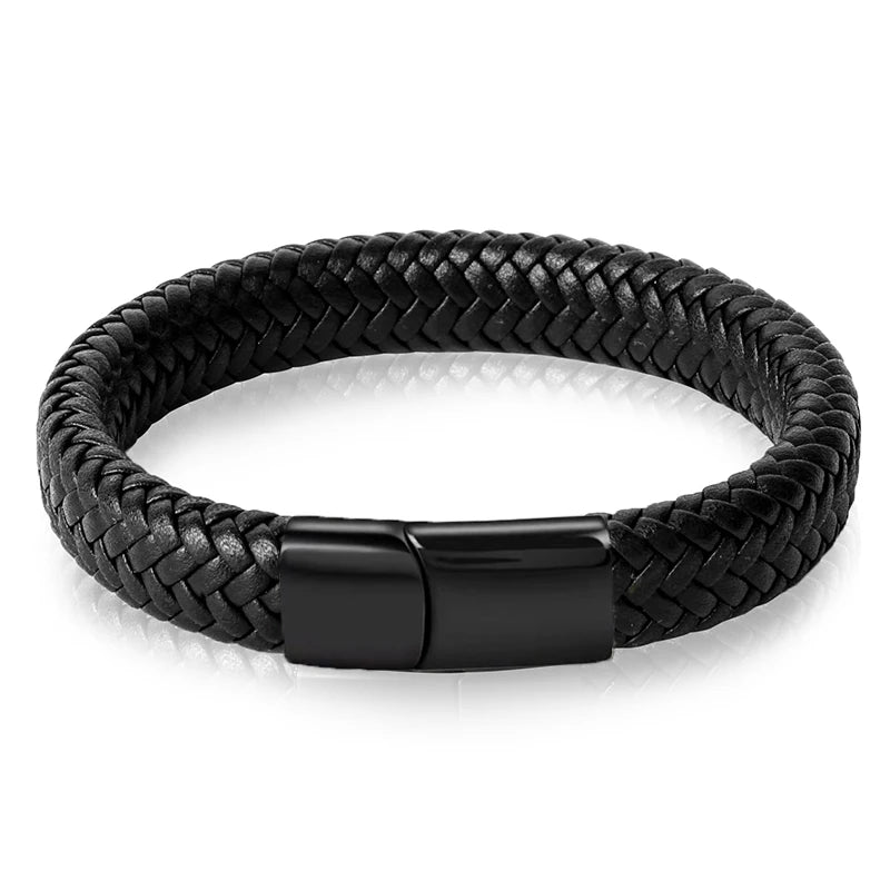 Mode Einfache Weiße Leder Geflecht Armband Edelstahl Schnalle Verschlüsse für Männer Handgemachte Armreif Großhandel Charme Schmuck Geschenk
