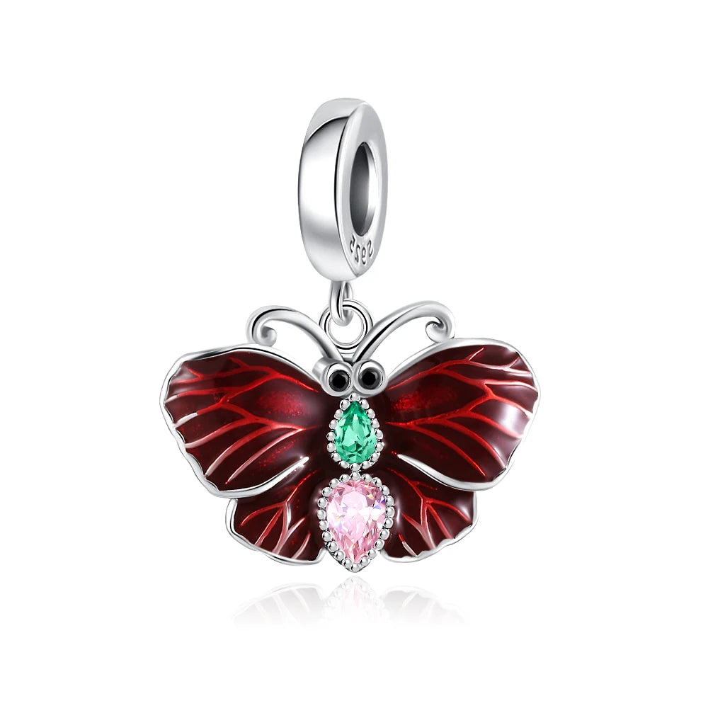 2025 Neu in Original 925 Sterling Silber Bunte Exquisite Schmetterling Serie Charm Fit Armband Halskette DIY Frauen Schmuck Geschenk