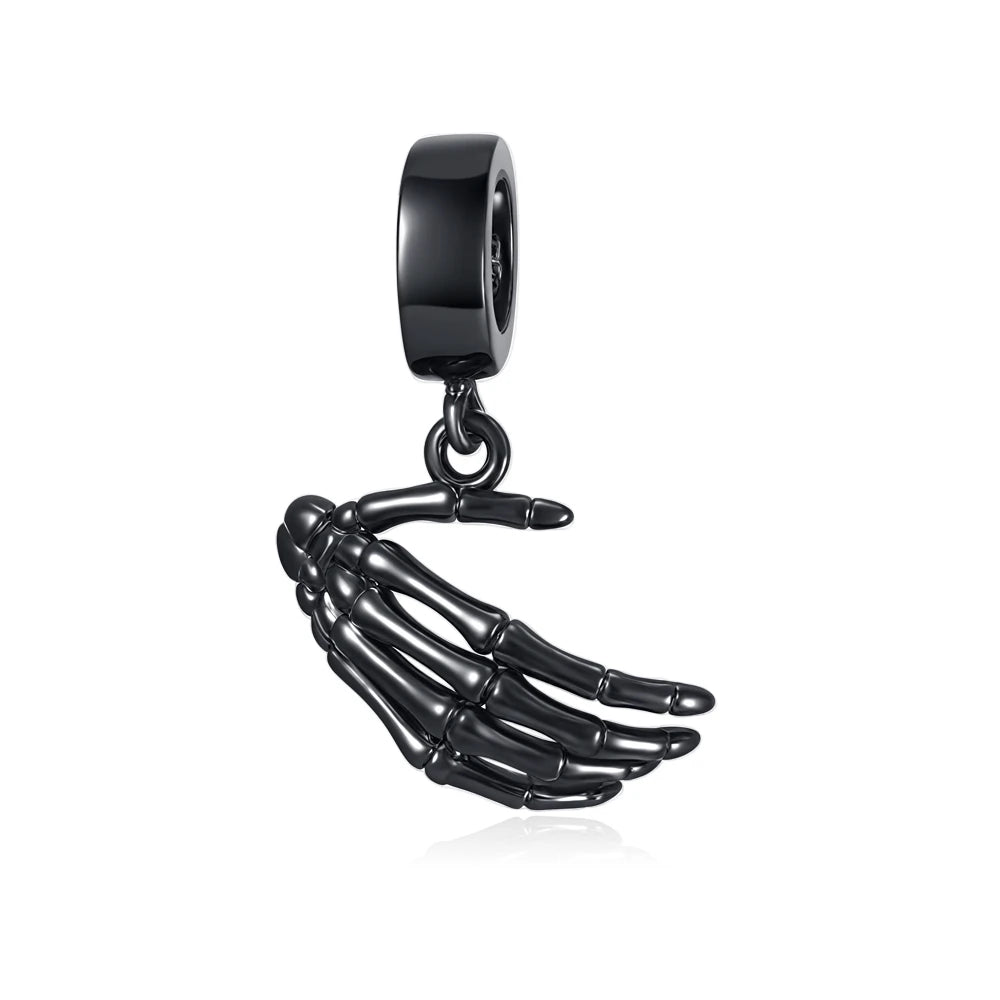 Heiße Verkäufe 925, schwarzer Tier-Anhänger, Serie Gothic-Skelett, Katze, Damenschmuck, geeignet für DIY-Armbänder, Halsketten, Zubehör