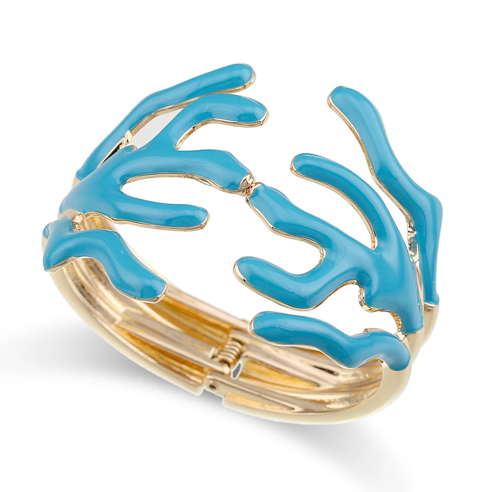 KAYMEN Neues wunderschönes Korallen-Design, luxuriöses Manschettenarmband, Statement-Armreif, Modeschmuck für Frauen, Verlobung, Hochzeit, Zubehör