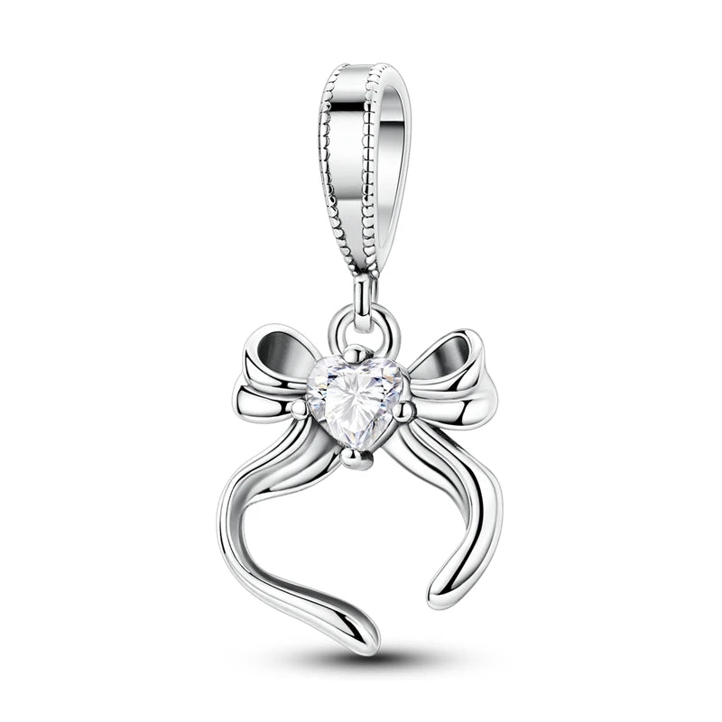 Heißer Verkauf Charms Perlen 925 Sterling Silber Farbe Bogen Kreuz Lebensbaum Perlen Fit DIY Original Armreif Charme Anhänger Schmuck