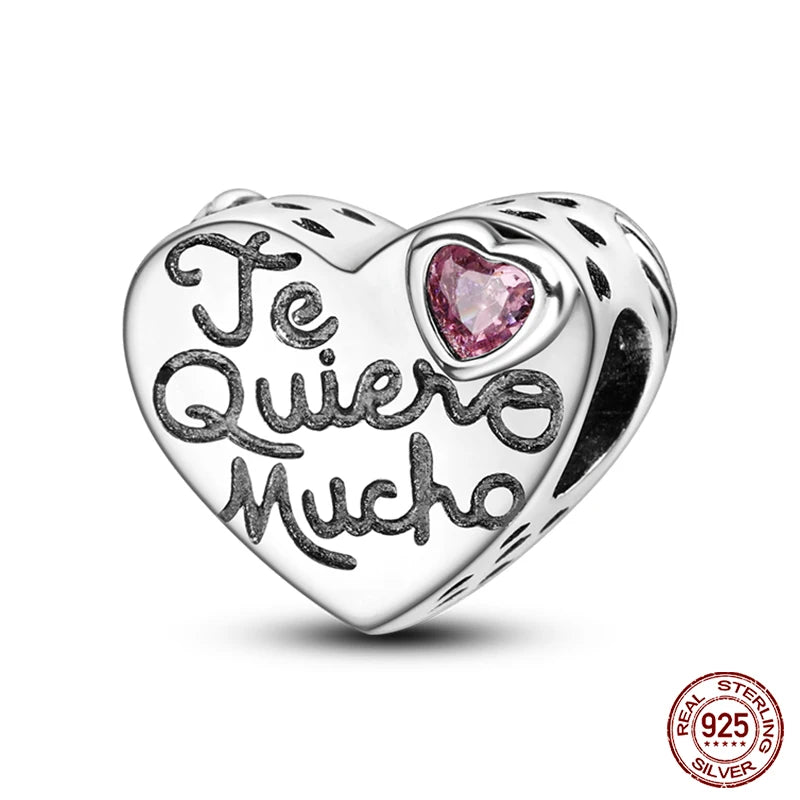 Charms aus 925er-Sterlingsilber, romantische Herz-Serie, Perlen, passend für Qikaola 925 Original-Armbänder, DIY-Schmuck zum Muttertag, Geschenke