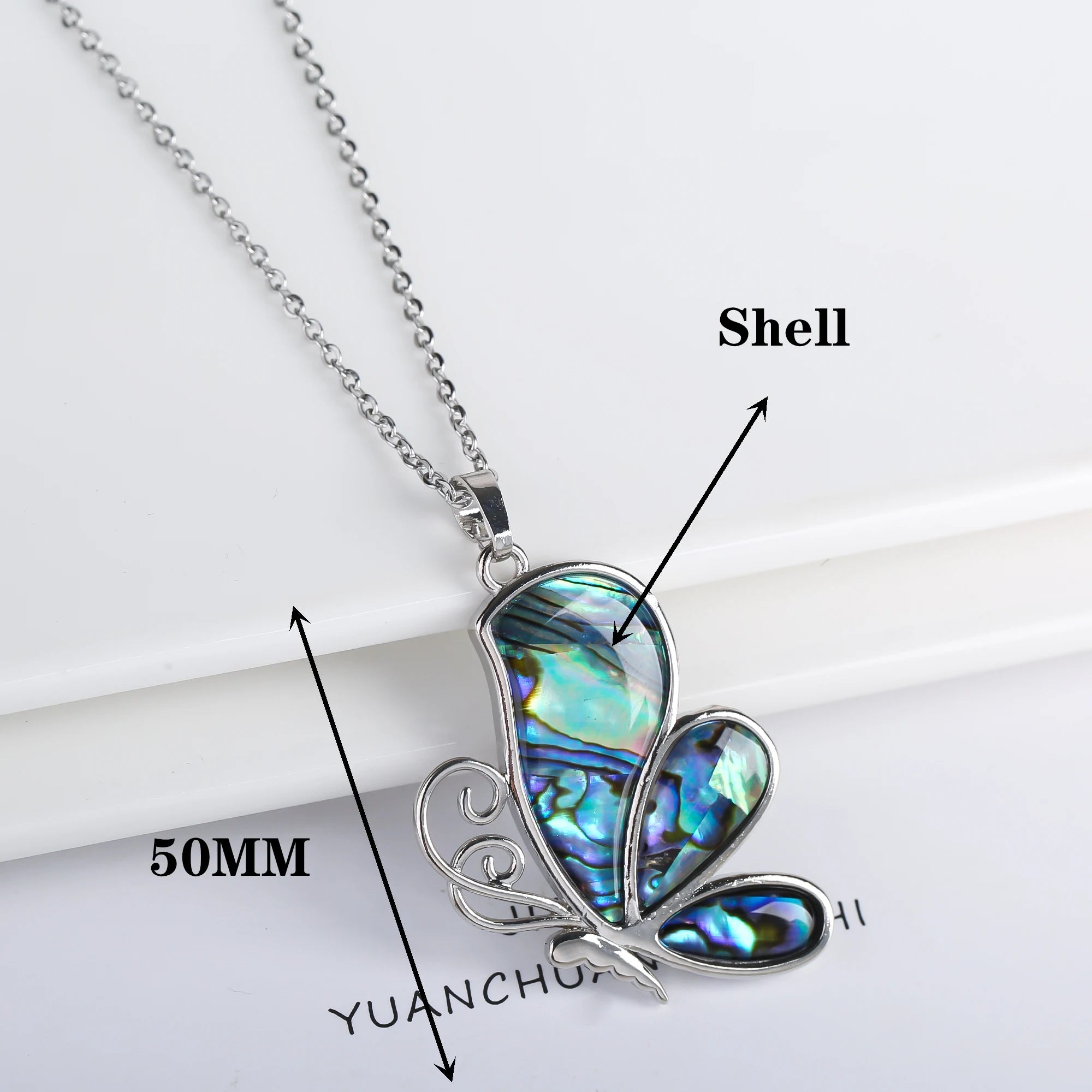 Neue kreative natürliche Muschel Design Insekt Schmetterling Libelle Anhänger Halskette personal isiert für Frau Party Vintage Schmuck Geschenk