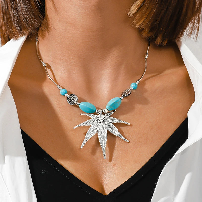 Ethnische Antike Silber Farbe Mond Choker Halsketten für Frauen Boho Türkis Halskette Mädchen Partei Schmuck Geschenke