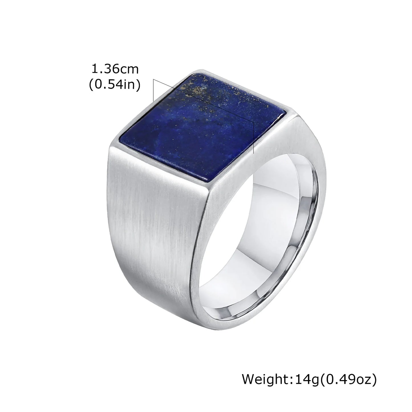 Coole Punk-Vintage-Natursteinringe für Männer, geometrische Siegelringe aus Edelstahl, stilvoller Retro-Ethno-Fingerschmuck als Geschenk