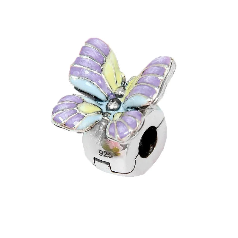 2025 Neu in Original 925 Sterling Silber Bunte Exquisite Schmetterling Serie Charm Fit Armband Halskette DIY Frauen Schmuck Geschenk