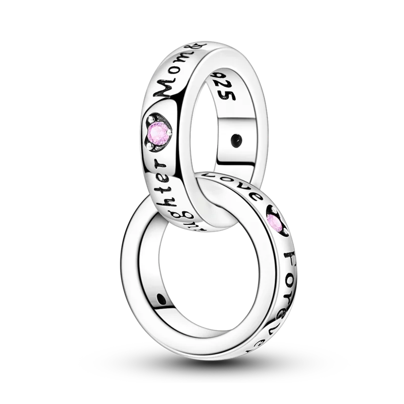 Charm-Perle aus 925er-Sterlingsilber, Mutter-Geschenk, Mutter, Liebe, glückliche Familie, baumelnd, passend für Original-Armreif, Halskette, DIY-Schmuck