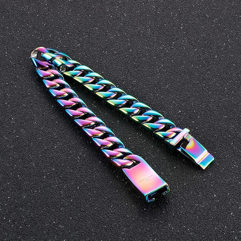 20/26/31MM 316L Edelstahl Curb Kubanisches Armband Riesige Schwere Silber Farbe Ton Schmuck Herren Frauen Biker Bike Kette Armbänder
