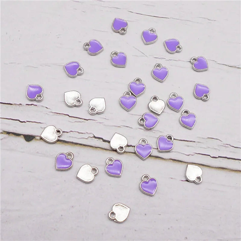 20 Teile/paket Kleine Winzige Emaille Herz Charms Gemischte Farben Legierung Anhänger Für Schmuck Halskette Armband Ohrringe Zubehör Handwerk