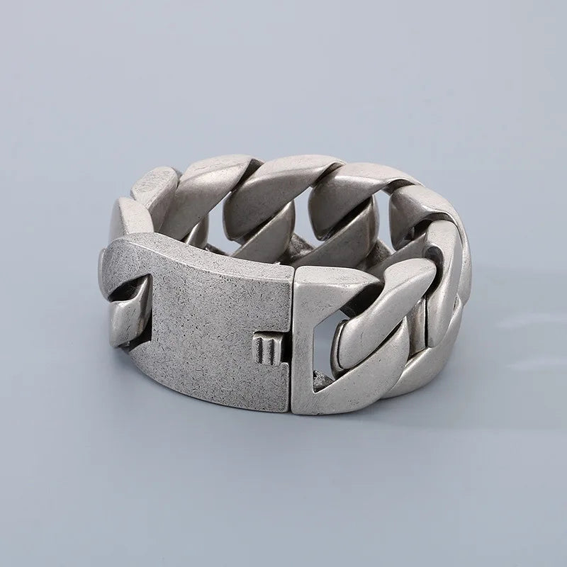 20/26/31MM 316L Edelstahl Curb Kubanisches Armband Riesige Schwere Silber Farbe Ton Schmuck Herren Frauen Biker Bike Kette Armbänder