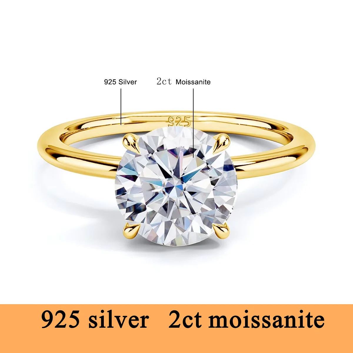 Echtgold 14K Moissanit Damenring Einfachheit AU585 K Gold Diamant Ehering Braut Verlobungsschmuck Mutter Liebhaber Geschenk