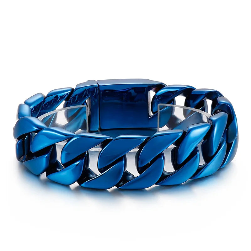 20/26/31MM 316L Edelstahl Curb Kubanisches Armband Riesige Schwere Silber Farbe Ton Schmuck Herren Frauen Biker Bike Kette Armbänder