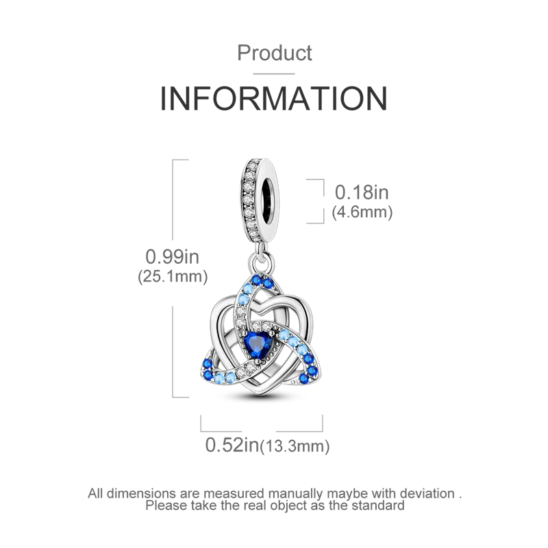Charm-Anhänger aus Silber 925, blaue Serie, passend für Armbänder, Charms, DIY, originelle Mode-Anhänger für Schmuckherstellung