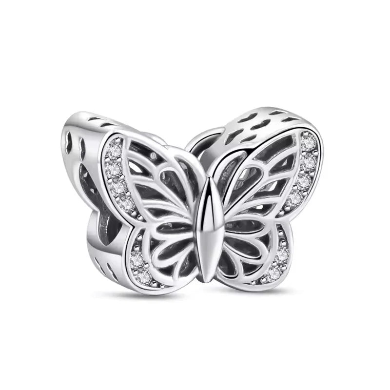 2025 Neu in Original 925 Sterling Silber Bunte Exquisite Schmetterling Serie Charm Fit Armband Halskette DIY Frauen Schmuck Geschenk