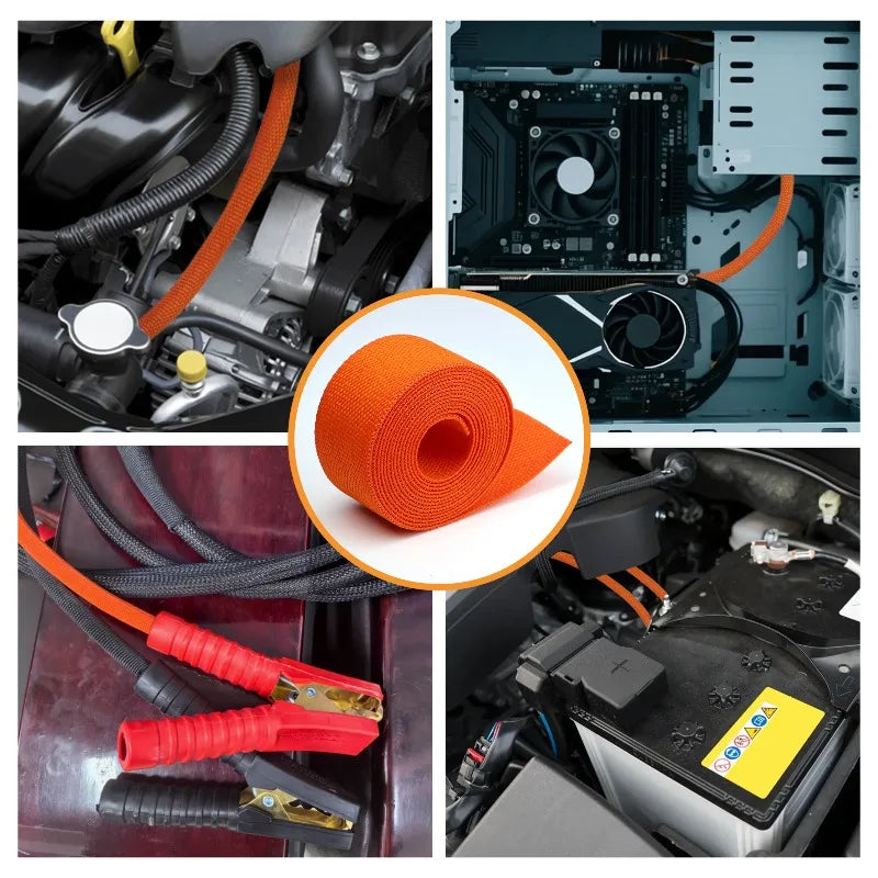 3/5 m orangefarbene geflochtene PET-Kabelhülse, 4–30 mm, Schrumpfschlauch, Isolierung, flammhemmender Schutz, Wickelhülle, Draht-Organizer