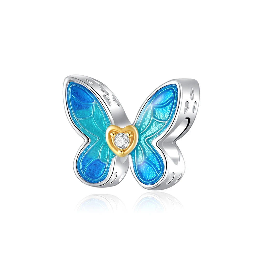 2025 Neu in Original 925 Sterling Silber Bunte Exquisite Schmetterling Serie Charm Fit Armband Halskette DIY Frauen Schmuck Geschenk