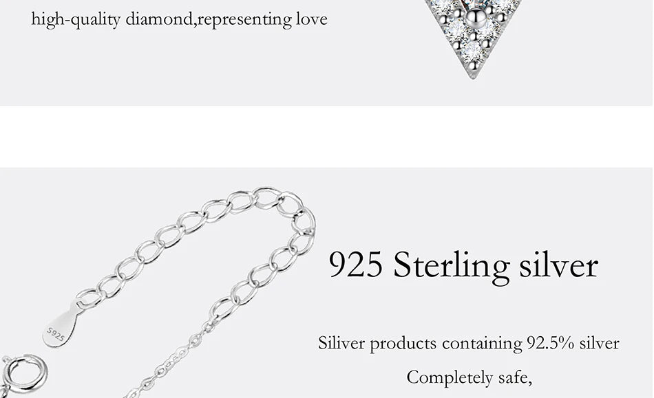 PERFANY 0,5/1CT Dreieckige Moissanit Halskette für Frauen S925 Reinem Silber Labor Diamant Anhänger Mode Schmuck Party Geschenk