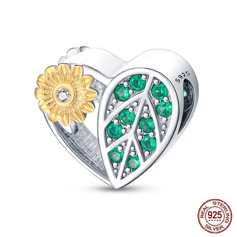 Charms aus 925er-Sterlingsilber, romantische Herz-Serie, Perlen, passend für Qikaola 925 Original-Armbänder, DIY-Schmuck zum Muttertag, Geschenke