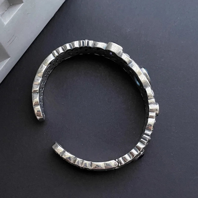 2024 neuen Stil Vintage Thai Silber glänzenden Kristall weiblichen Armreif Promotion Schmuck für Frauen Muttertag Geschenke nie verblassen
