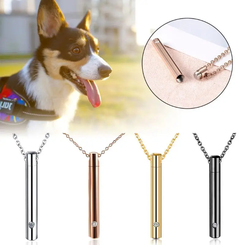 Zylinder Pet Urnen Halskette Edelstahl Katze Hund Asche Memorial Container Halter Schmuck Memorial Andenken Pendantat