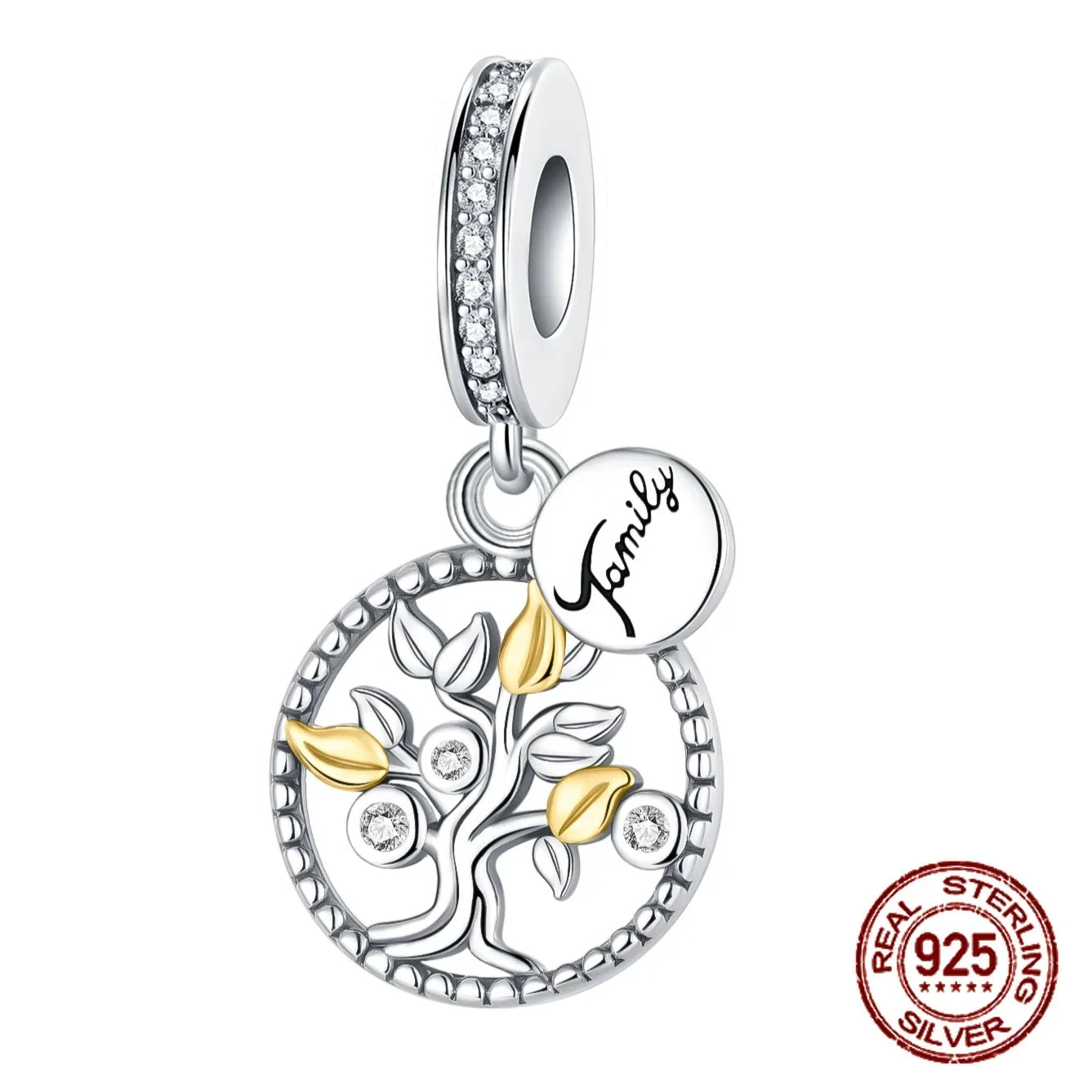 925 Sterling Silber Baum Blume Liebe für immer Familie Bead Pandent Charm Fit 4 MM Loch Durchmesser Armband DIY Bead Frau schmuck Geschenk