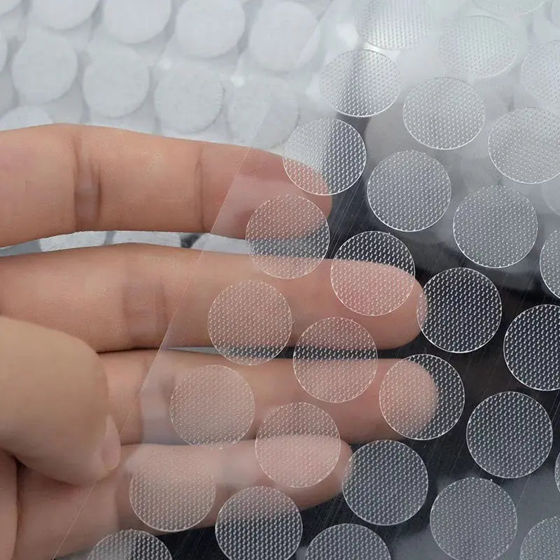 Großhandel 10/15/20mm Transparent Dot Aufkleber Selbstklebende Verschluss Klettband Nylon Starker Kleber Belcro Adesivo Redondo