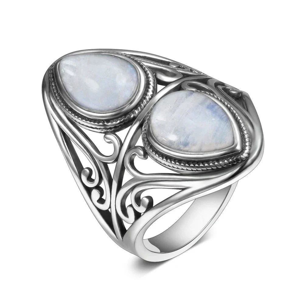 Charms 6x9MM Natürliche Charoite Perlen Ringe frauen S925 Silber Schmuck Vintage Ring Jahrestag Party Geschenke für Frauen