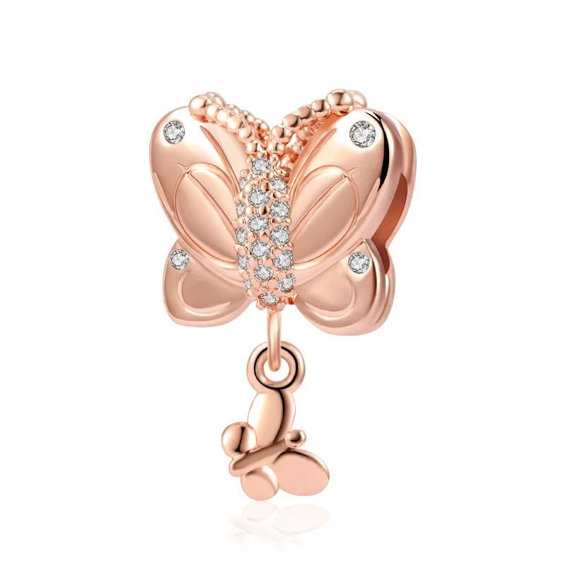 2025 Neu in Original 925 Sterling Silber Bunte Exquisite Schmetterling Serie Charm Fit Armband Halskette DIY Frauen Schmuck Geschenk
