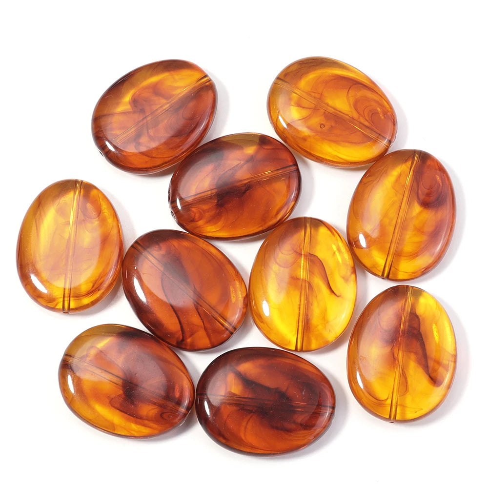 10–100 Stück bernsteinfarbene Acrylperlen, ovale, quadratische, herzförmige, röhrenförmige, kürbisförmige, lose Perlen für die Schmuckherstellung, DIY-Armbänder, Halsketten