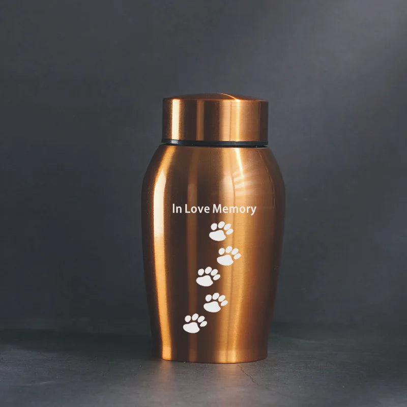 Neue mehrfarbige Edelstahl-Hundeurnen für Hunde, Katzen, Vögel, Maus, Feuerbestattung, Asche, versiegelte Beerdigung für Hunde, Haustier-Souvenir-Glas