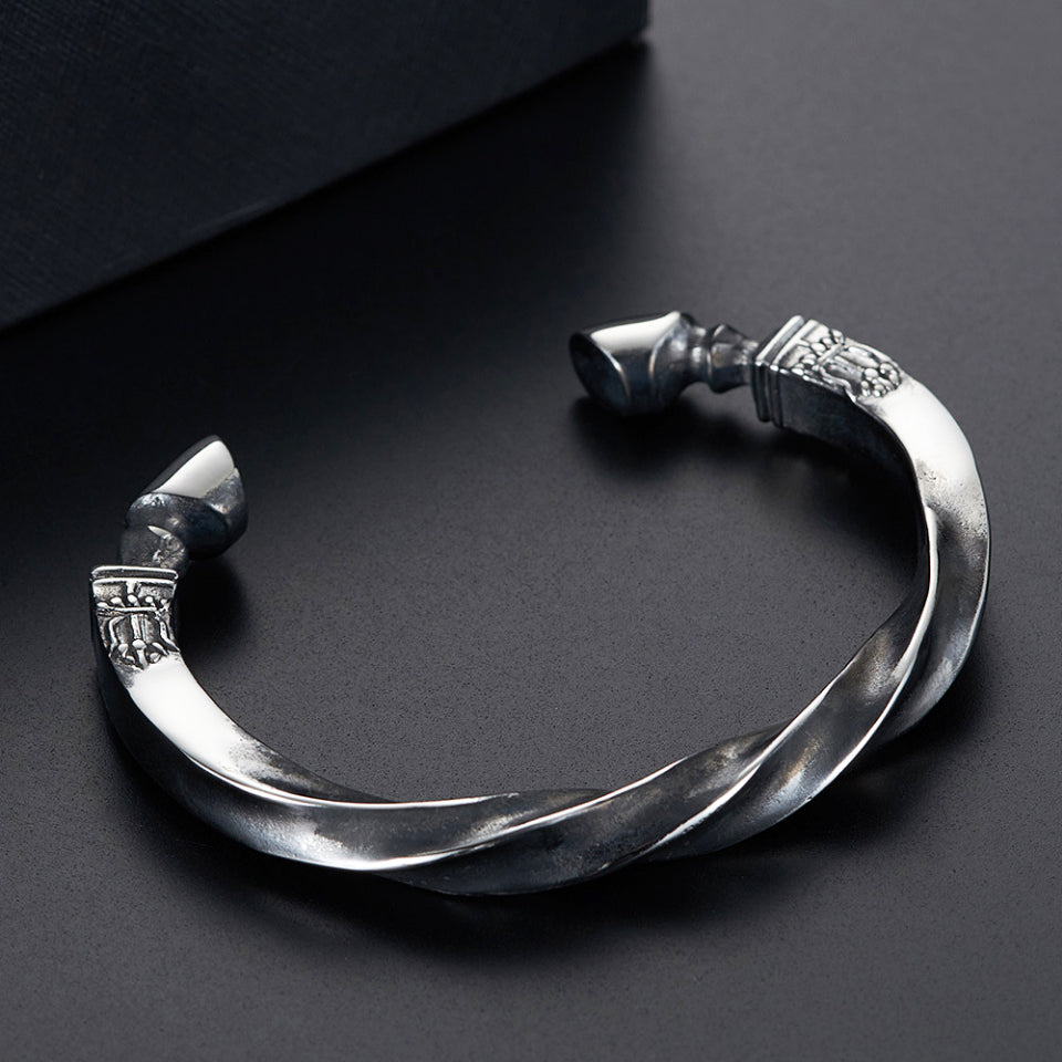 Vintage Krieg Pferd Huf Twist Manschette Armreifen männer 316L Edelstahl Mode Offene Armbänder Punk Amulett Schmuck Dropshipping