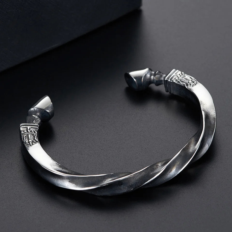 Vintage Krieg Pferd Huf Twist Manschette Armreifen männer 316L Edelstahl Mode Offene Armbänder Punk Amulett Schmuck Dropshipping