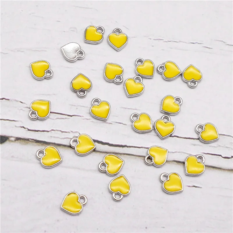 20 Teile/paket Kleine Winzige Emaille Herz Charms Gemischte Farben Legierung Anhänger Für Schmuck Halskette Armband Ohrringe Zubehör Handwerk