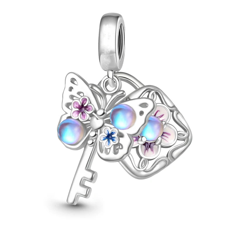 2025 Neu in Original 925 Sterling Silber Bunte Exquisite Schmetterling Serie Charm Fit Armband Halskette DIY Frauen Schmuck Geschenk