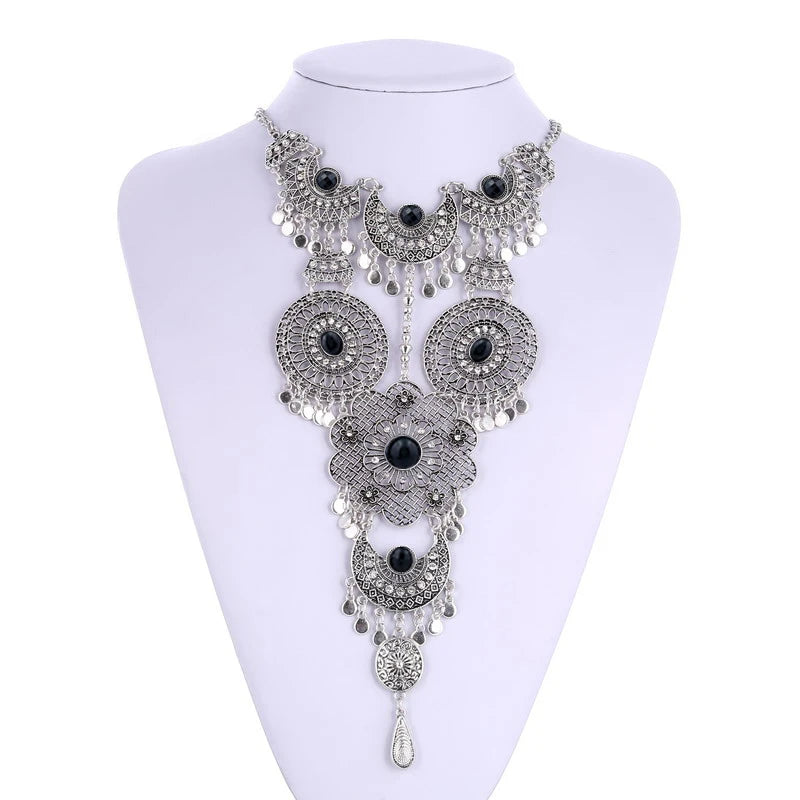 Collares Boho Maxi Choker Collier Femme Halskette Geometrische Kette Münze Vintage Colar Aussage Böhmische Halskette Frauen Schmuck