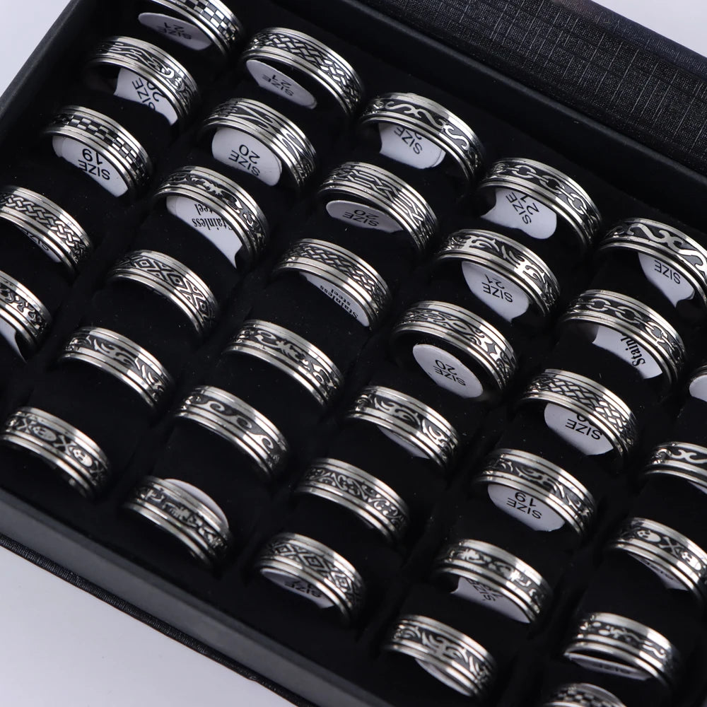 10 Teile/los Trendy Klassische männer frauen Öl Tropft Edelstahl Ringe, Retro Schmuck Geschenke, Gemischte Stil