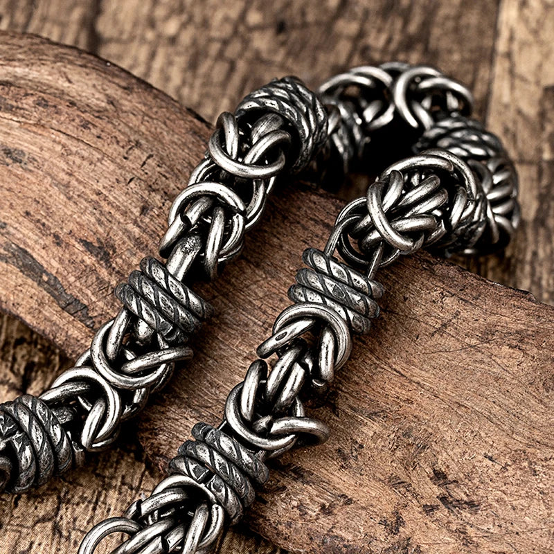 Vintage geflochtenes Edelstahl Herrenarmband Hip Hop einfache geflochtene Laterne Handkette für männliche Freund trendige Armreif Geschenke
