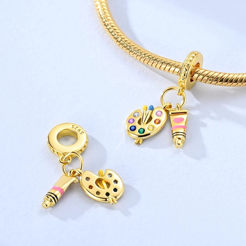 Original-Charm-Perlen aus 925er-Sterlingsilber, leuchtender, leuchtender Glühwürmchen-Schmetterlings-Anhänger für Armband-Charm-Schmuck