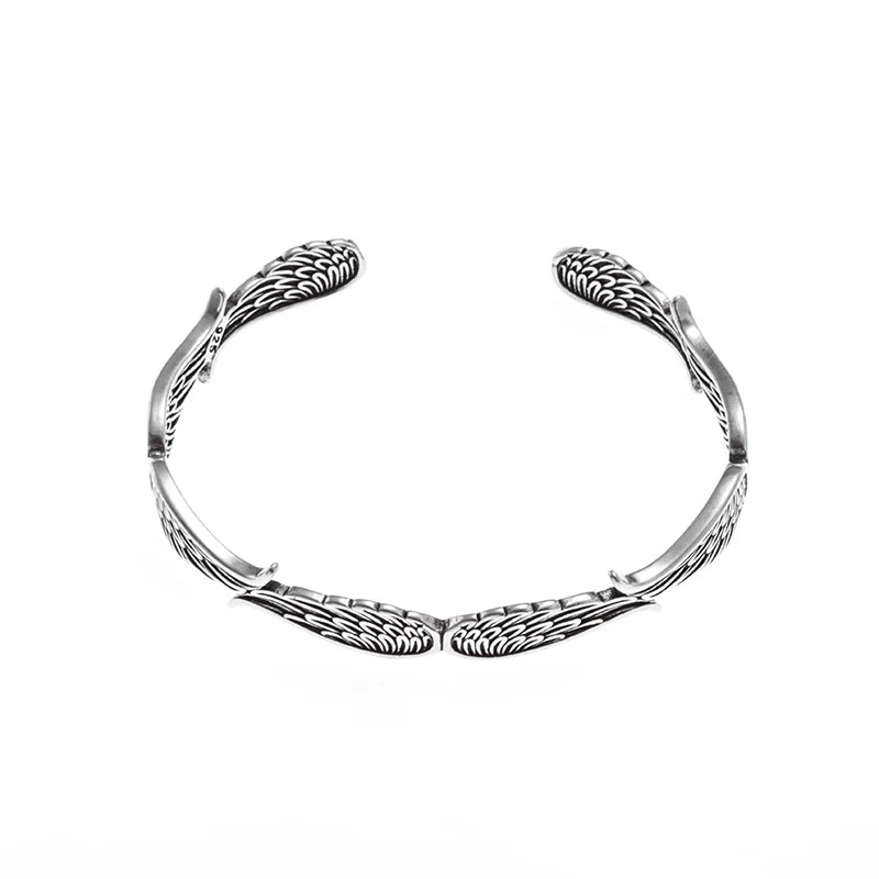 Retro Kreatives Design Engelsflügel Metall Offene Armreif Armbänder für Männer Frauen Cool Glamour Party Biker Schmuck